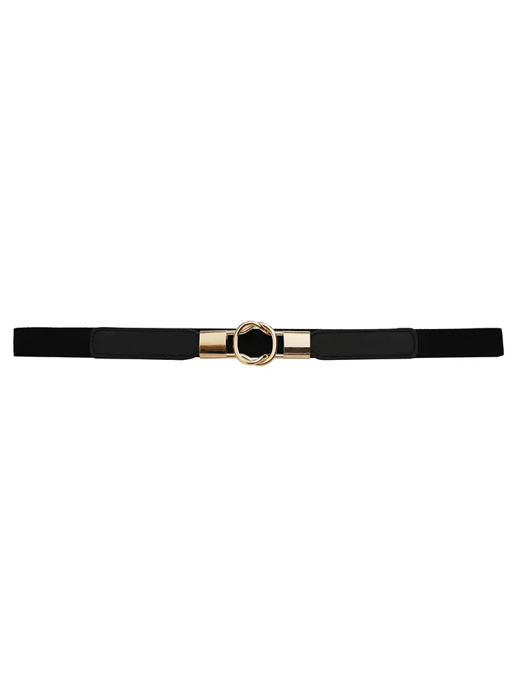 BloomChic Women's Regular Elastic Stretch Waist Belt - Adjustable Cinching Style with Twist Alloy Buckle, Casual Modern Waistband, Polyurethane Accessory for Flattering Summer Dresses, Women's Fashion Belts Accessories, Accessories For Women