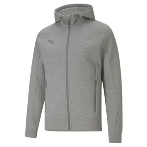 PUMA Mens Teamcup Casuals Hooded Slim Fit Jacket Athletic Outerwear Casual Full Zip - Grey