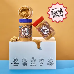 GOOD GOOD No Added Sugar Protein Peanut Butter    with 3g Prebiotic Fiber per Serving