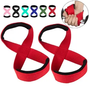 1pair Padded Figure 8 Straps Deadlift Weight Lifting Wrist Straps Powerlifters Workout Pull-ups Horizontal Bar Gym Fitness Sports Accessories Compression Wristband Breathable Wristbands