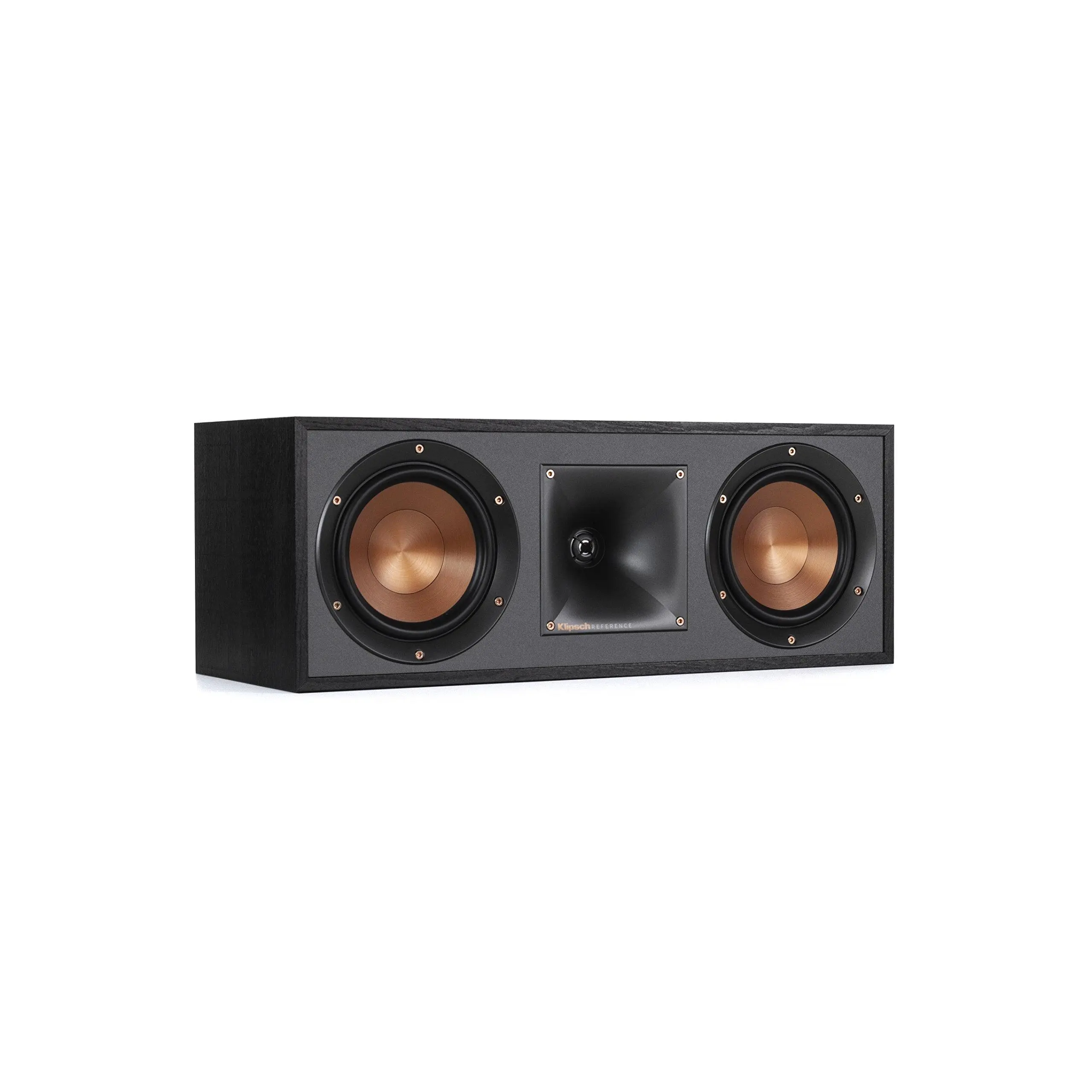 Klipsch R-52C 2-Way Center Channel Home Speaker - Black Aluminium, Powerful Detailed Audio, 200W & Above, Home Cinema Surround Sound, Center Channel Tweeters Speakers, Spun-Copper, 2.83V Stereo Speakers Midrange Speaker
