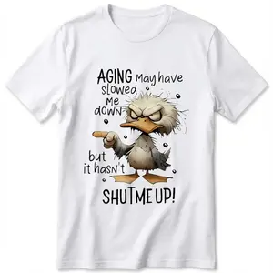 Funny 70s Duck Graphic Tee, 100% Cotton Casual Crew Neck Outfit, Unisex Couple Fashion Top, Cute Retro Style, Best Valentine’s Day Gift For Him Her, Perfect Gift For Boyfriend Girlfriend Husband Wife