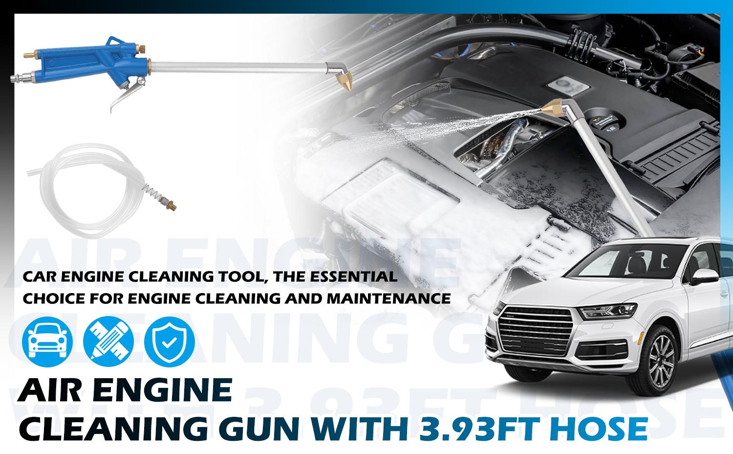 Air Blow Gun Pneumatic Engine Cleaning Gun, Cleaning Degreaser Sprayer Tool, Very Easy To Clean Narrow Spaces Such As The Engine Compartment, Mechanical Interior, Deck, And Wheels Industrial Metal Home Heavy Duty