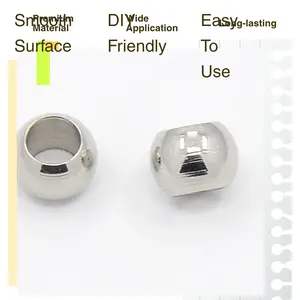 LOCSANITY 50 Piece Rondelle 304 Stainless Steel Smooth Dreadlock Beads 6mm Diameter 5mm Thick 2mm Hole for Jewelry Making and DIY Projects Adjustable Clasp Adjustable Chain