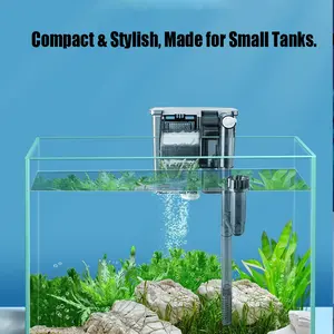 Mini Wall-Mounted Waterfall Pump for Aquarium Oil Skimmer & Rotating Surface Inlet Water Purification & Circulation Quiet Low Power Compact Stylish Made for Small Tanks