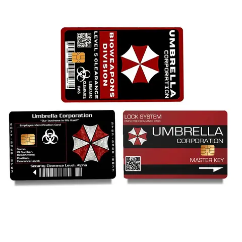Security Clearance Style Credit Card Skin – Red & Black Access Card Design | Chip Compatible Card Sticker | Durable Vinyl Card Cover