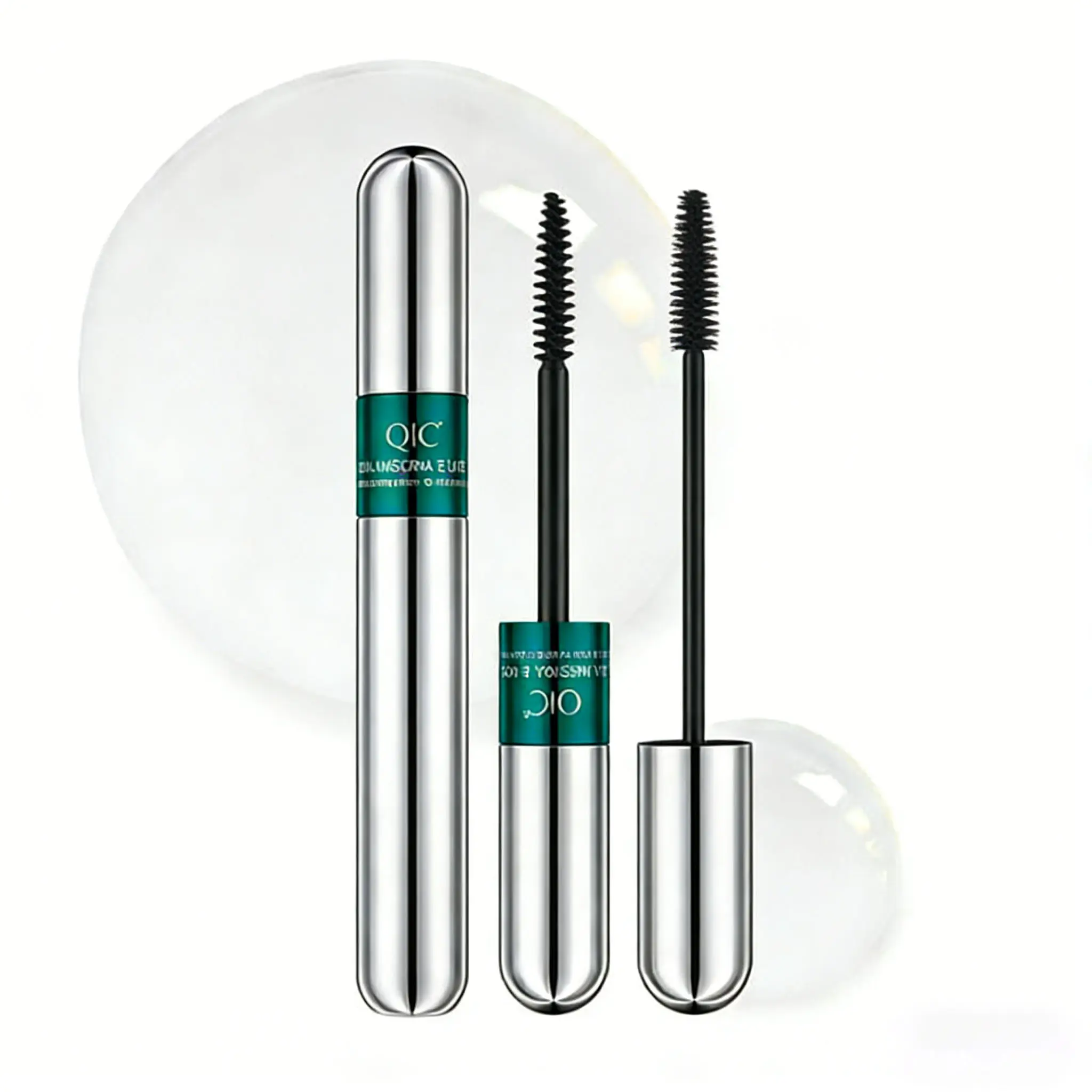 QIC Fluffy Lashes Mascara - Smudge-Proof Waterproof, Overlapping Brush for Voluminous Lashes, Easy Application, Long-Lasting, No-Clump Finish, Adult Makeup Essential, Lengthening Mascara, Full Lashes