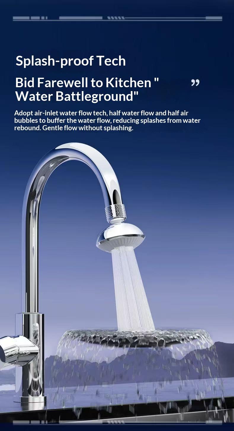 【CleanFlow Studio】Minimalist Faucet Aerator | 360° Pivot & Anti-Clog | Efficient Turbo Water Flow | Effortless Hand Installation | Standard Home Faucet Fit