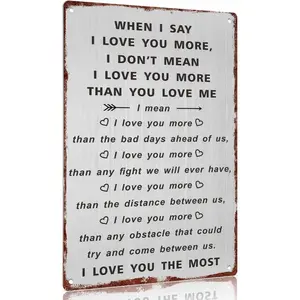 Rustic Aluminum Love Sign 12x8 Featuring I Love You The Most Heartfelt Couple Quote Perfect Valentine's Gift for Him or Her