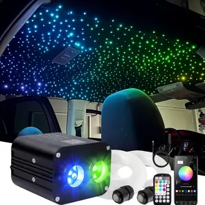 Dual Color 1000 Starlight Headliner Kit with Twinkle by APP & Remote Control , 1000 pcs *0.75mm*3m/9.8ft Fiber Optics Star Light Car Roof , 20W Car Decoration Light, Cool Car Accessories for Men , Car Accessories for Women