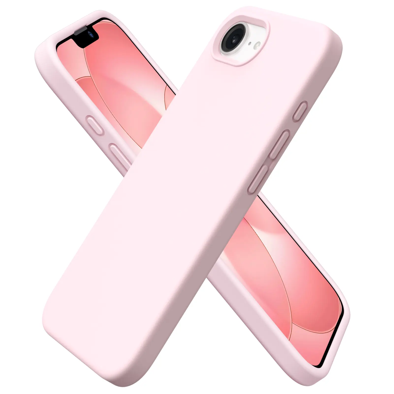 ORNARTO Slim 3-Layer Liquid Silicone Case for iPhone 17e/16e (6.1in, 2025) - Shockproof Smartphone Case with Anti-Scratch Microfiber Lining, Soft Gel Rubber Phone Accessories