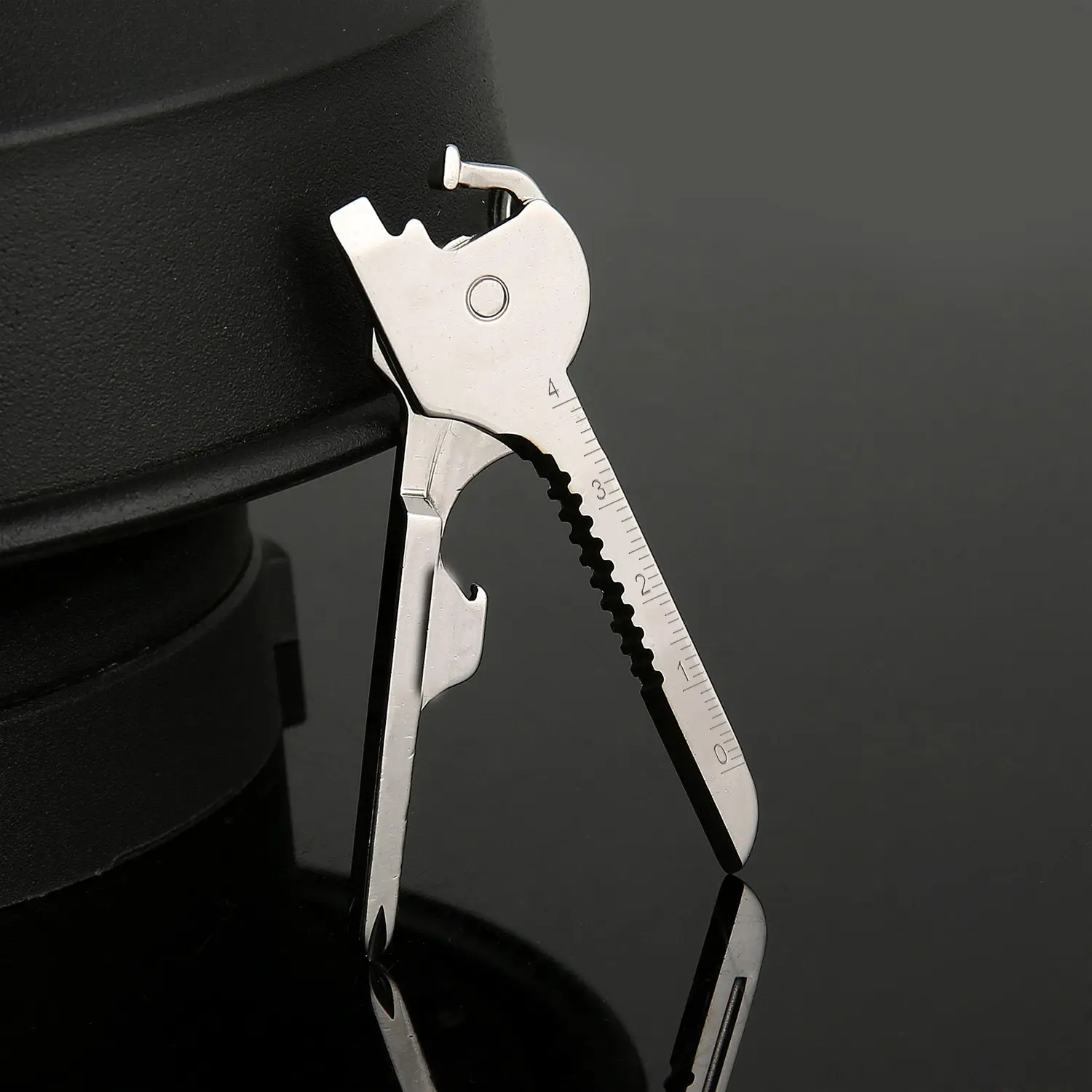 6-in-1 Versatile Stainless Steel Keychain Tool - Multifunction Screwdriver, Wrench, Bottle Opener, Ruler - Mini Key-Shape Travel EDC Kit for Outdoor Activities, Hiking - Mothers Day Gift, Gifts For Her