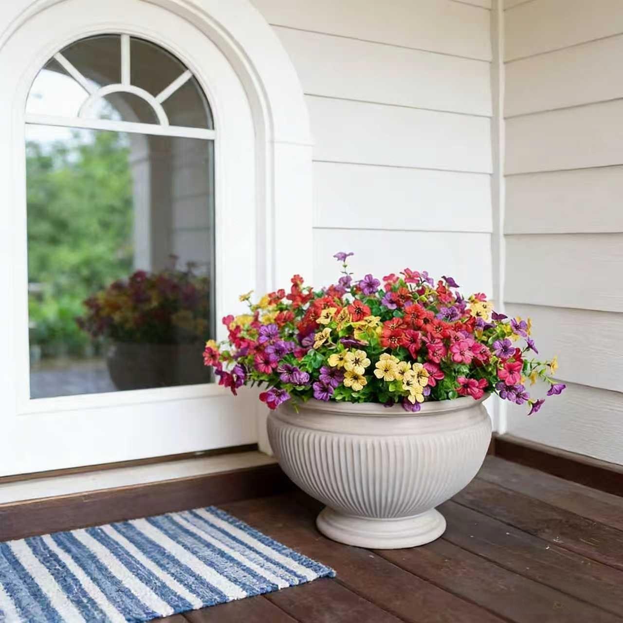 6-Color Artificial Flower (6/12pcs/set), UV Resistant Colorful Fake Flower, Decorative Bouquet for Home Garden Party Wedding Decor, Artificial Flowers Bouquet
