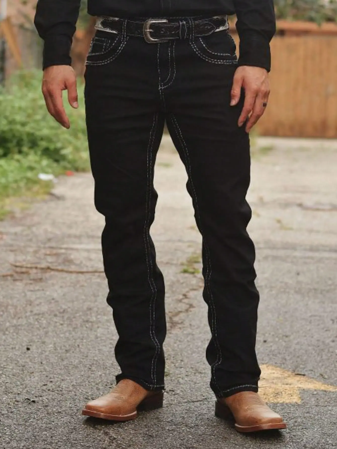 SRETOUU Men’s Vintage Minimalist Black Slim Straight Jeans Streetwear Casual Denim Pants Menswear Classic
