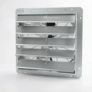 Garvee 24 Inch Shutter Exhaust Fan with 3837 CFM Airflow, Low Noise 1400 RPM Silent Wall Mounted Extractor Fan for Ventilation in Attics, Garages, Greenhouses, Workshops, and Louvered Vent Applications