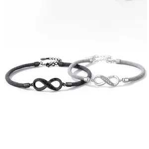 Couple Infinity Symbol Bracelet, Adjustable Braided Bracelet, a gift for boyfriends/girlfriends