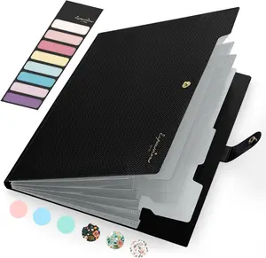 Accordion File Organizer, Letter Size Expanding File Folder with Labels, Cute Folders for Documents, Portable Paper Bill Receipt Organizer for Home School Office Supplies