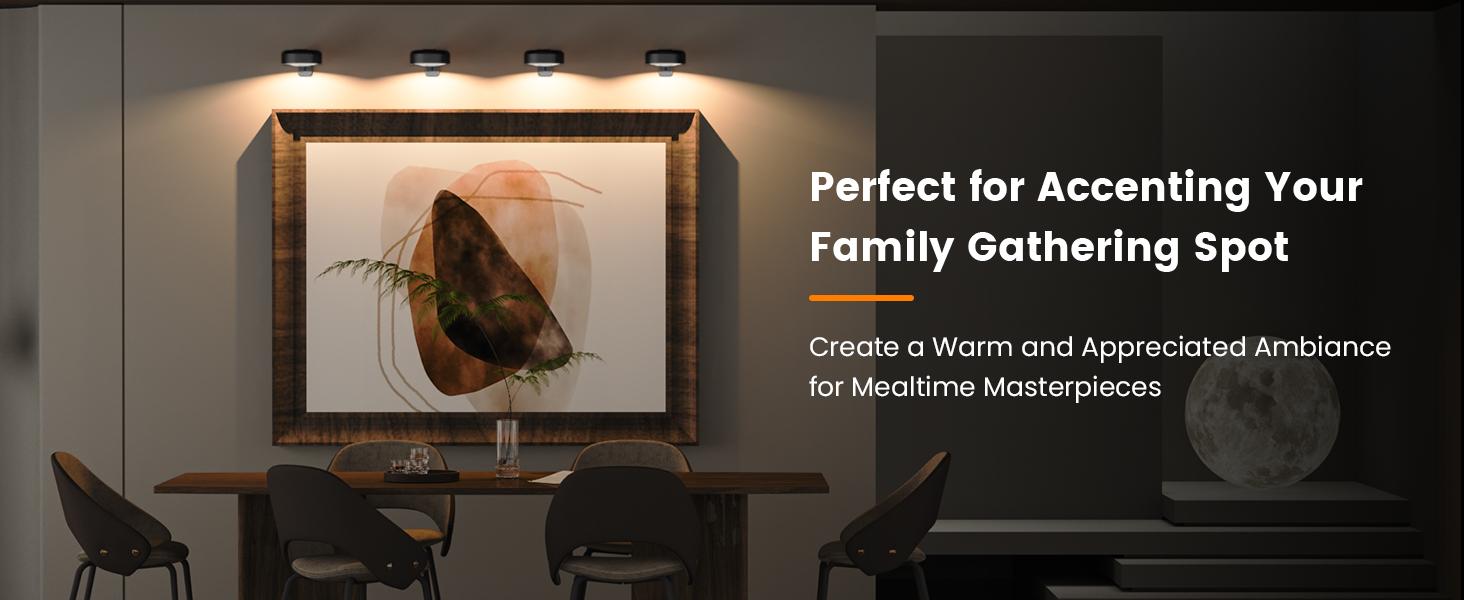 How to Make Your Photos & Paintings Shine? ️ Use These Wireless Magnetic Lights! Warm, Dimmable, with Remote (3-Pack). Adjustable Rgb Lighting