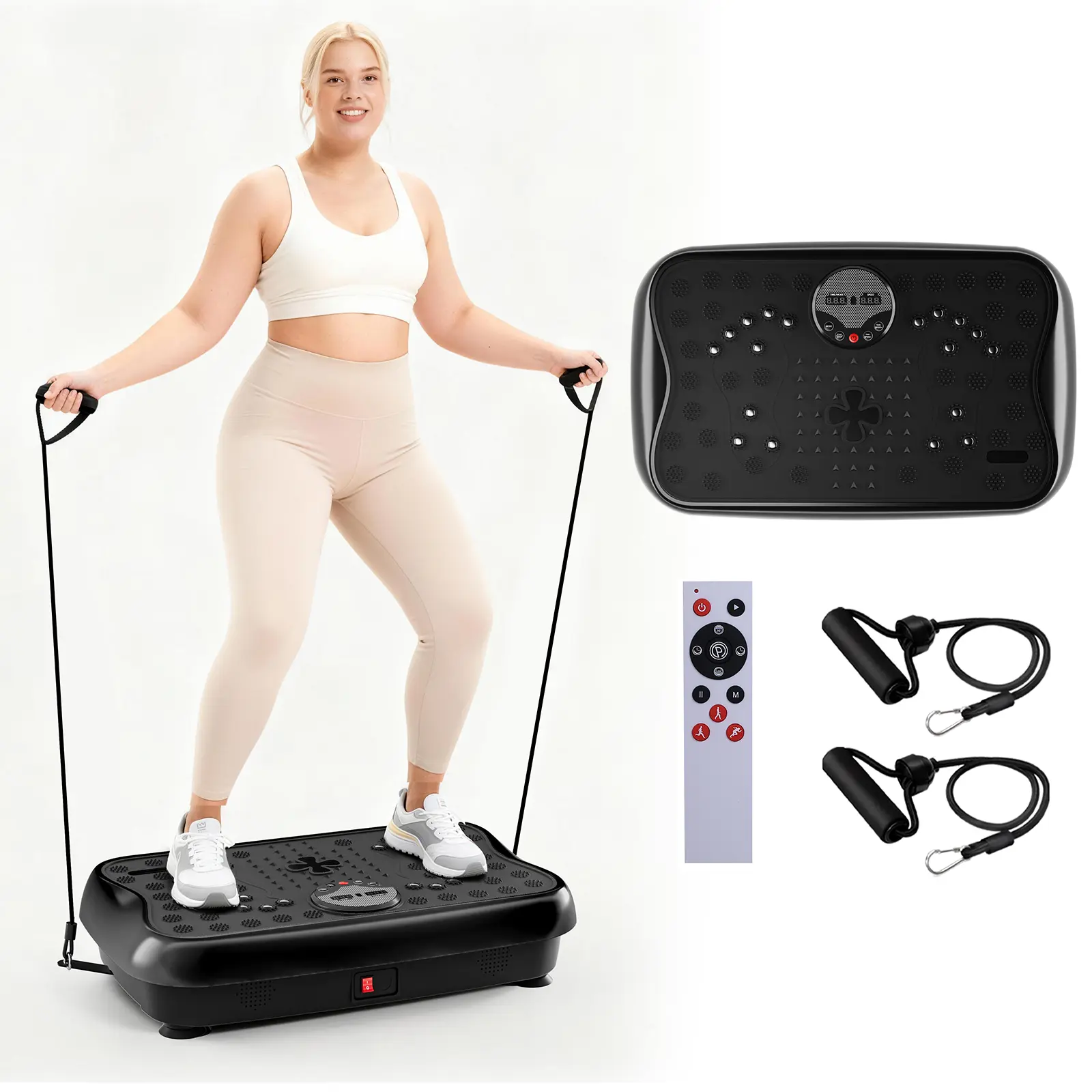 HopHorse Vibration Plate Exercise Machine  Vibration Plate  for Shaping Wellness Gyms Home Workout  Home Gym Equipment with 4 vibration plate exercise machine Speeds & Bands - Silent Tech, Health Gift for Woman&Man