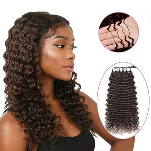 New 2026 ElNbeauty Deep Wave Feather Crochet HumanHair Bundles, Lightweight Pre-Separated Super InvisiblyKnot and Durable Reusable 4# Color 100% Human Hair16-24inches Optional