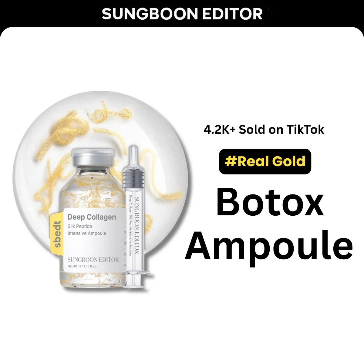 [Sungboon] Botox Ampoule | Wrinkle Care | Face-Lift at Home serum with Peptides & Deep Collagen | Plumping, Smooth, Anti aging Korean Skincare mothers day gift ideas (30ml)