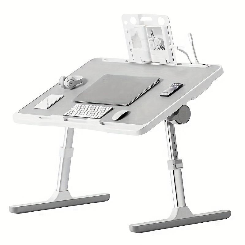 Lap Desk Bed Tray Table, Adjustable Laptop Stand for Bed with USB/ Light/ Fan/ Drawer, Portable Laptop Desk Table for Bed/ Couch/ Sofa/ Reading/ Writing, Bed Trays for Eating And Laptops