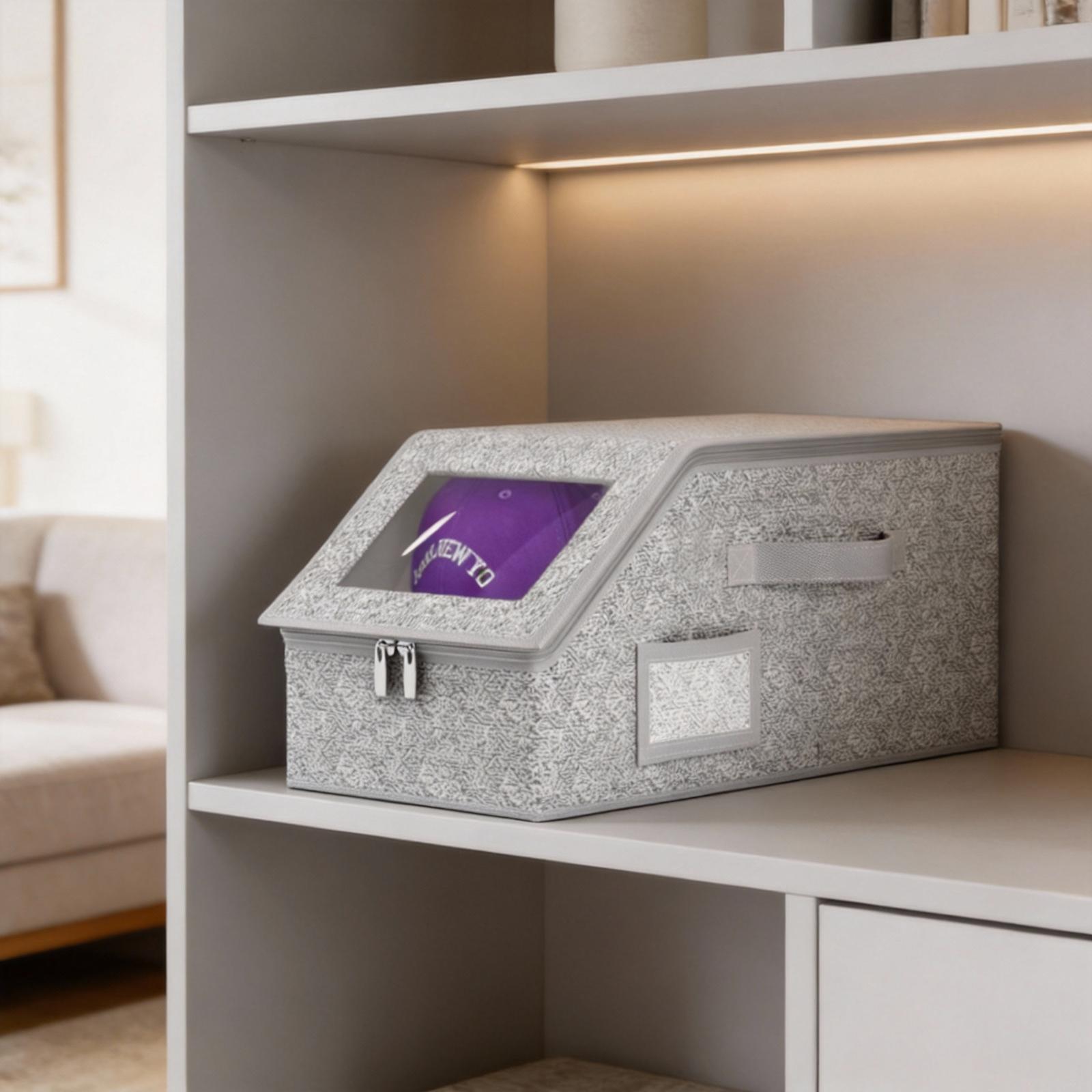 hat Organizer Baseball Cap Storage Box Holds Up to 24 Caps Durable Cardboard Stackable Hat Organizer for Wardrobe Easy Carry