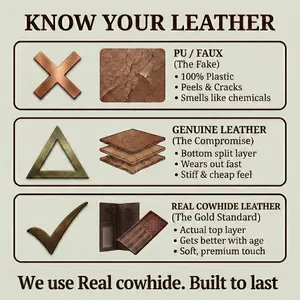 Cowhide Leather Blocking Wallet Long Wallet 13 Card Slots Windows Vintage Western Bifold for Men Retro Gift