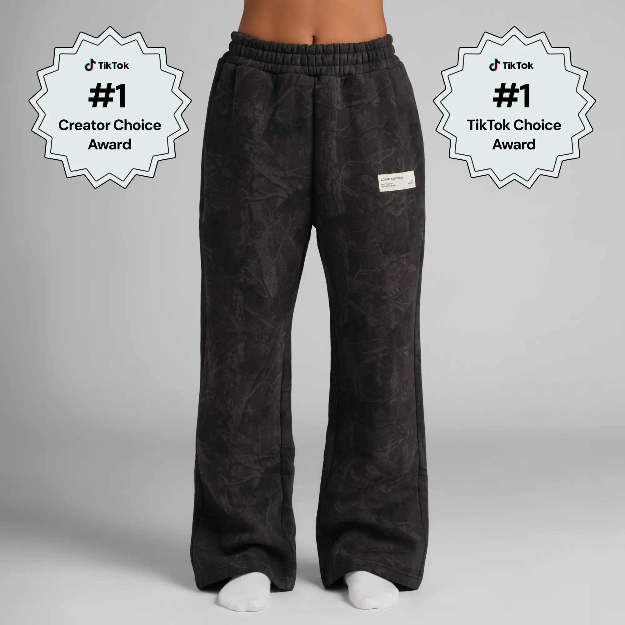 Comfrt | Camo Straight Leg Sweatpants | Relaxed Fit, Soft Camoflauge Bottom With Oversized Pockets Handcrafted