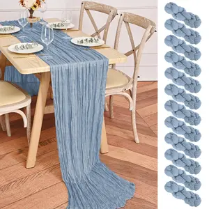 1/6/12 Pack Cheesecloth Table Runner 10FT Boho Gauze Table Runner for Spring Table Setup Mother’s Day Brunch Wedding Baby Shower Bridal Shower Graduation Party Table Decor
