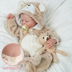 BABESIDE Lifelike Reborn Baby Dolls Boy - 17-Inch Realistic-Newborn Baby Doll Levi with Full Vinyl Body, Real Life Baby Dolls with Toy Feeding Accessories Soft Cuddly Gift Stuffed Animal