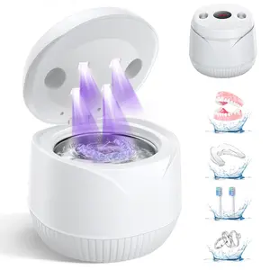 Dental Ultrasonic Retainer Cleaner Machine: 45kHz Dental Cleaning Pod with Digital Timer & 200ML, Deep Cleaning for Dentures, Mouth Guards, Aligners, Night Guards, Braces, Toothbrush Heads & Jewelry