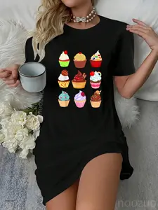 Bakery Cupcake Delicious Sweet Food Casual Dress