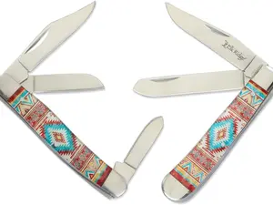 Elk Ridge 2PC Western Style Folding-Knife Set 7.25" Stockman Knife, 6.5" Trapper Knife Elk Ridge 2PC Western Style Folding-Knife Set 7.25" Stockman Knife, 6.5" Trapper Knife