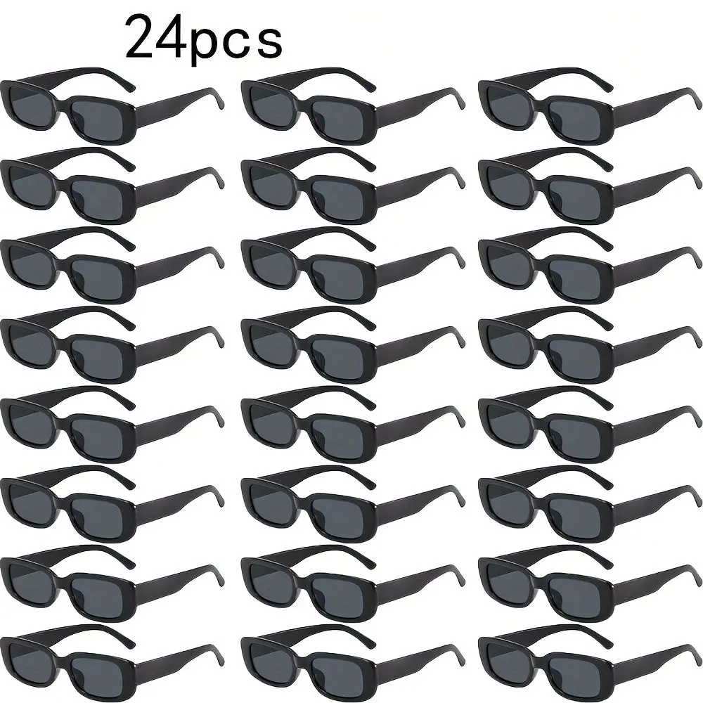 24pcs black small frame design high-end style glasses, versatile decorative glasses for men and women, fun and trendy party glasses, wedding couple dress up various party classic glasses