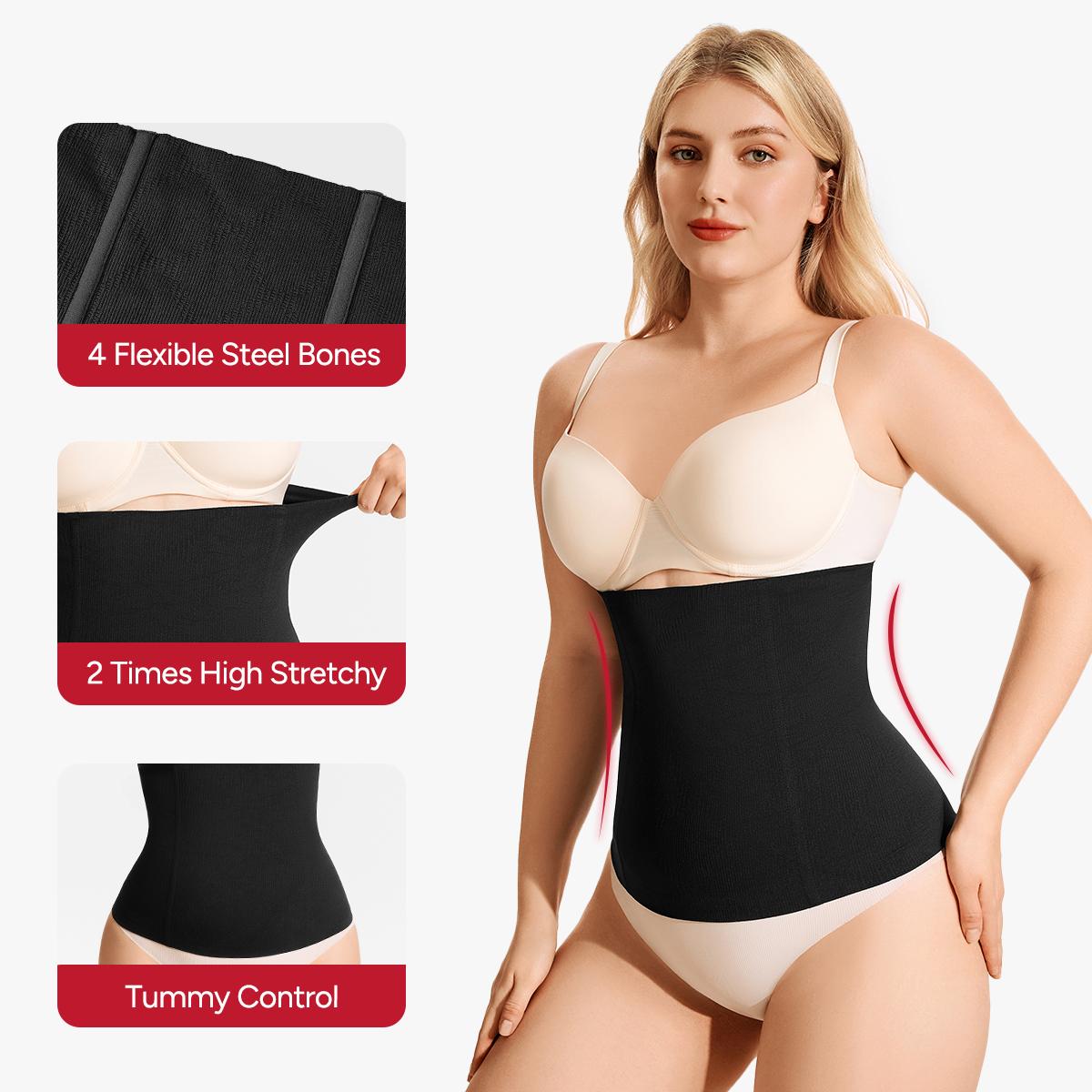 Nebility Women's Sport Shapewear Belt - Basic Minimalist, Black with Flex Waistband & Double-Layered Design, All-Day Comfort Curve Hugging Compression Womenswear