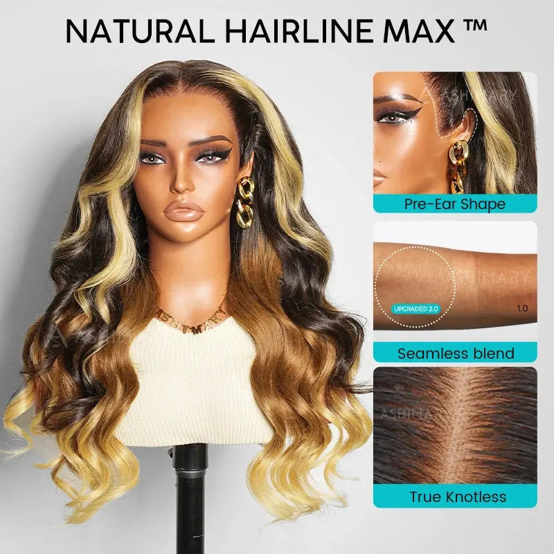 【 Limited Design 】Ombre Loose Body Wave 180% Density Wig Glueless Pull Go 13x6 Full Lace Front with Snug Fit Drawstring