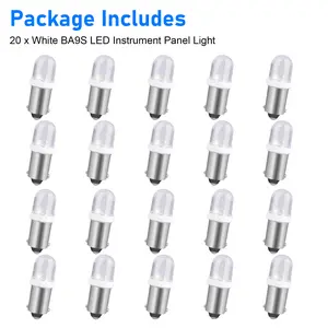 20 Pcs BA9S LED Instrument Panel Light - Pure White Interior Dome,Dash Gauge Light Bulbs,Energy Efficient Long Lasting,Car Light