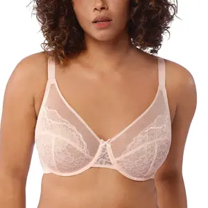 Enchante Floral Lace Underwire Unlined Unpadded Plus Size Full Coverage Bra