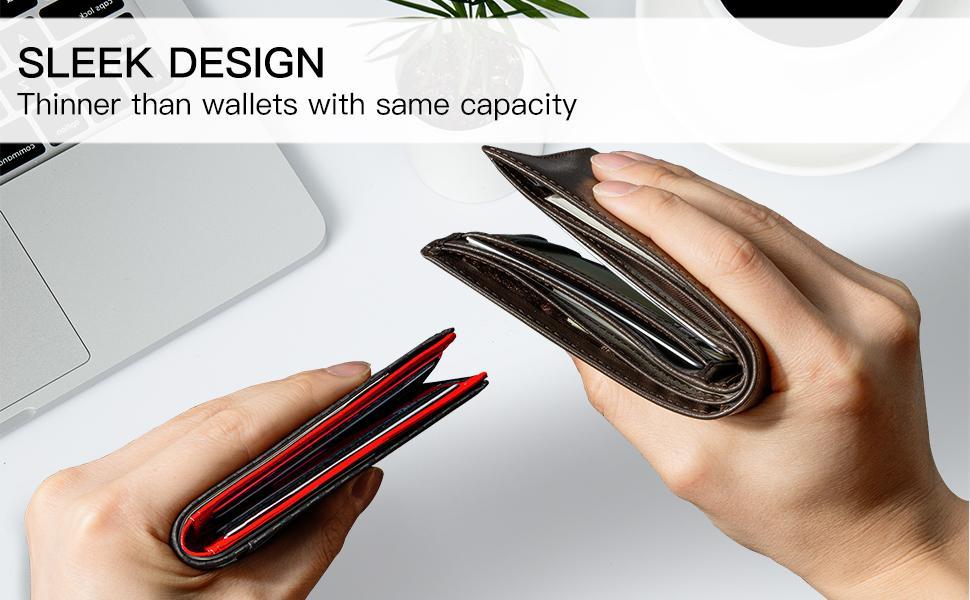 GSOIAX RFID Blocking Men's Slim Wallet - Christmas Gifts for Him, Best Gift Ideas for Men