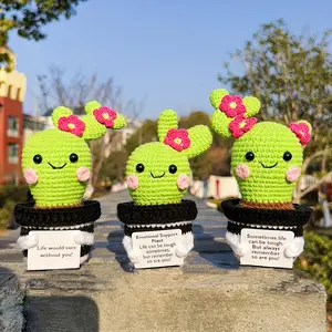 3PCS Handmade Emotional Support Cactus - Mother's Day Gift for Mom - Room Decor for Women - Easter Basket Stuffer 2026 - Bedroom Decor - Best Friend Birthday Gift - Stable Sitting Position - Mini Gifts