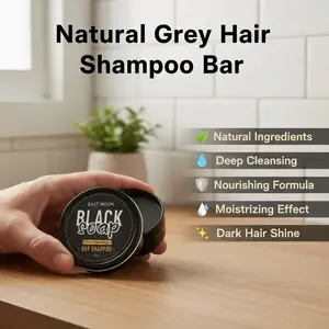 Men’s Hair Shampoo Soap – Natural Gray Hair Reverse Bar – Deep Cleaning & Nourishing Shampoo Bar for Men – Moisturizing Hair Care, Dark Hair Shine, Soothing & Sustainable Cleansing Solution Conditioner Haircare Glossy Cleanser Haircare Cleanser