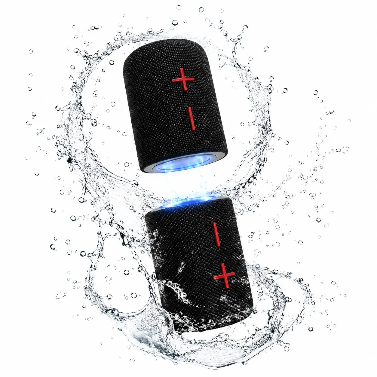 2-in-1 Magnetic Portable Bluetooth Speaker - 20W HD Sound (Dual 10W Drivers), Built-in Battery, Dual-Part Design, IPX5 Water Resistant for Home, Outdoor Audio, Music Setup Compatible with Cells, Mobile Smartphones (Black), Batteries Wireless