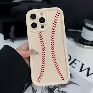 Baseball Phone Case for iPhone 17 16 15 14 Pro Max 13 12 11 XS Plus Shockproof Drop Protection Rugged Durable Silicone Cover Cellphone Protective.HMB57