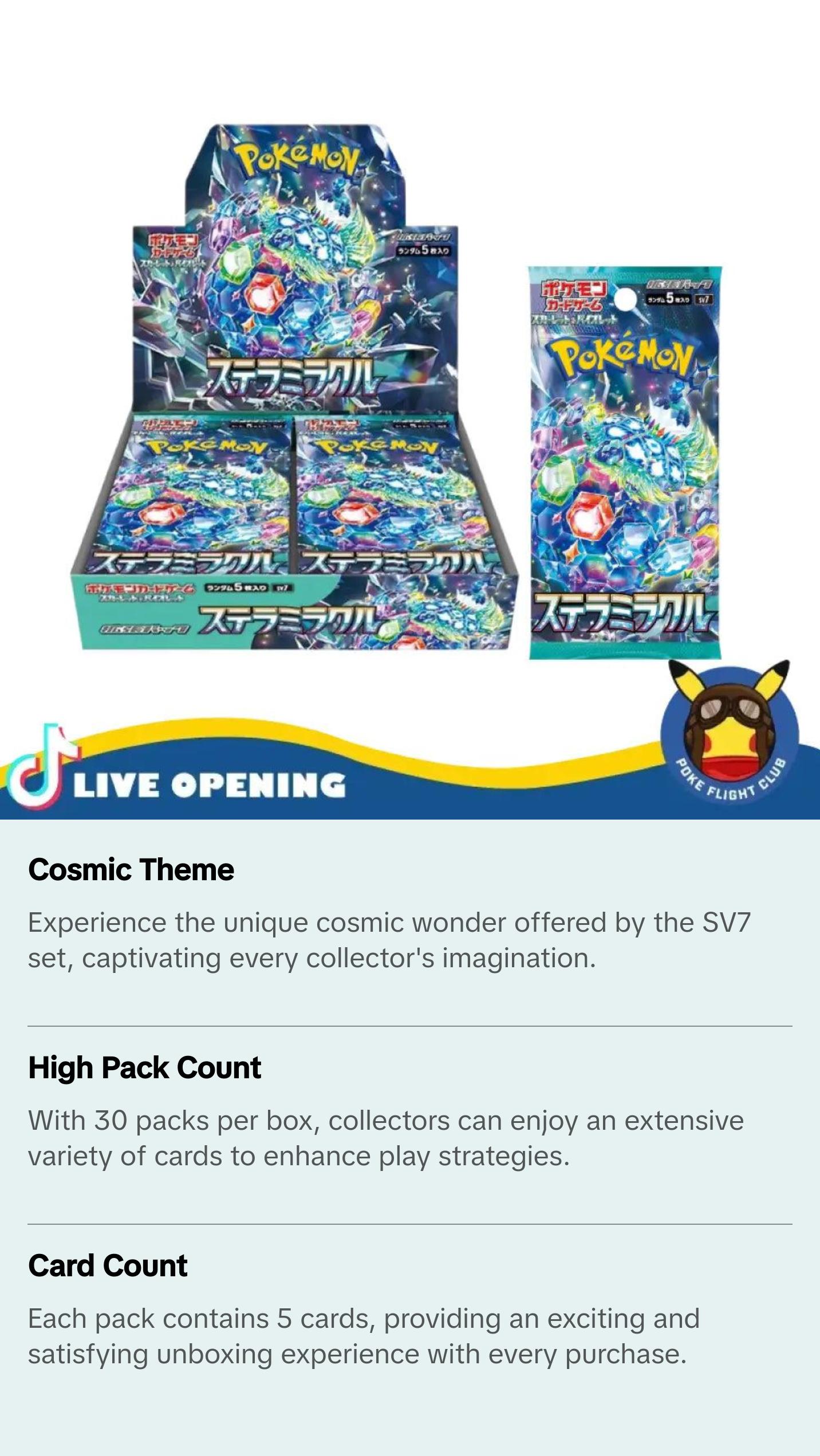 Pokemon Japanese SV7 Stellar Miracle Booster CARDS LIVE OPENING