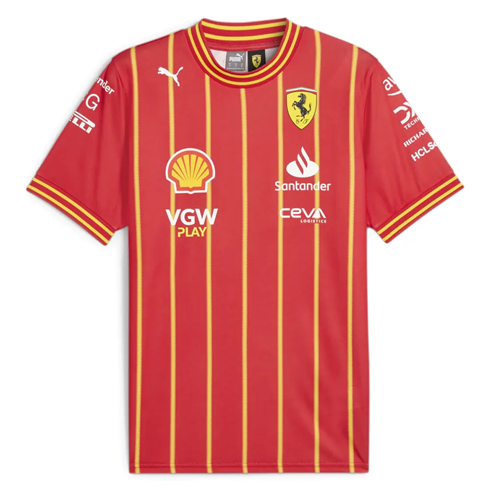 PUMA Mens Scuderia Ferrari Team Crew Neck Short Sleeve Jersey Casual - Red