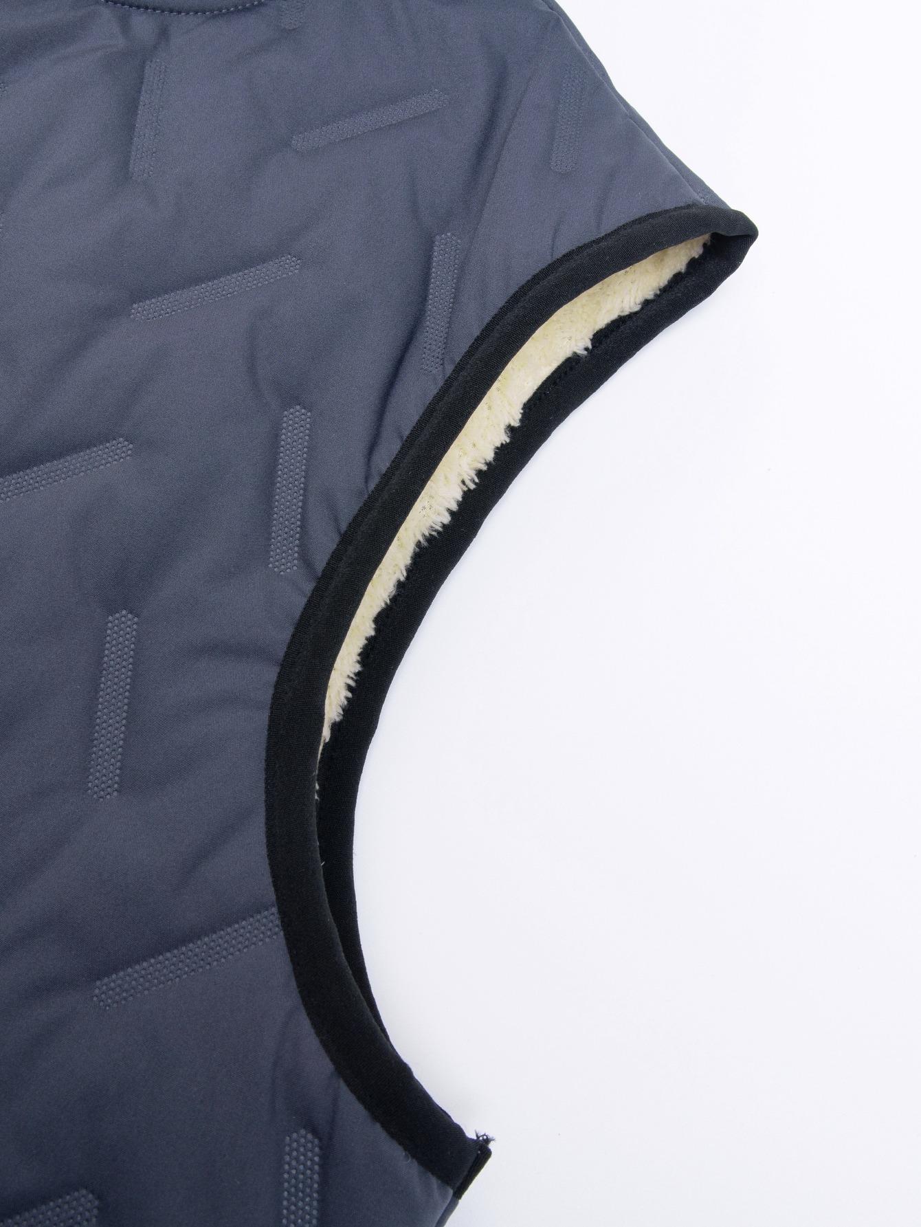 Men's Winter Warm Vest Lined with Wool Regular Fit Polyester Fiber Zipper Design Easy Machine Washable Casual Style Medium Size Menswear Tops Plain Gilet Wetsuit Tractor Beige Black SpringStatements