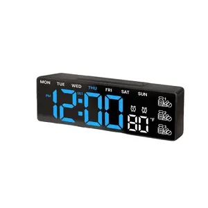 7“ Large Digital Desk Clock with Big LED Digits, Medication Reminder, Date, Temperature & DST, Elderly Friendly Alarm Clock for Bedroom, Kitchen, Christmas Gifts