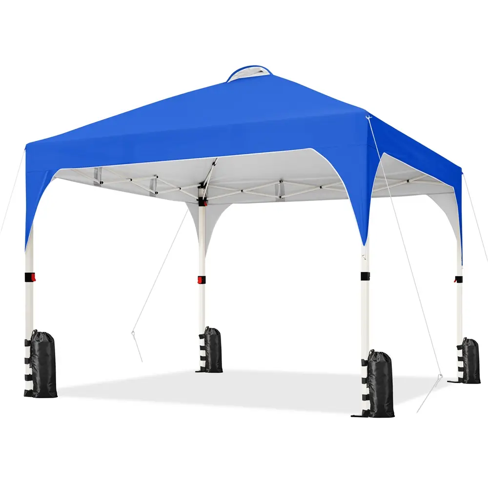 Costoffs 10x10 FT Sturdy Steel Instant Canopy Shelter, Portable Heavy-Duty Adjustable Canopy Tent with Roller Bag - UPF 50+ Water-Resistant, Pro-Grade Sun Protection Outdoor Shelter for Camping, Parties, Beach Tent