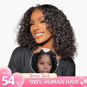 4x4 Glueless HD Wigs Human Hair HD Transparent Glueless Wigs Pre Plucked with Baby Hair 200% Density Afro Kinky Curly Wigs for Black Women Outdoorfun